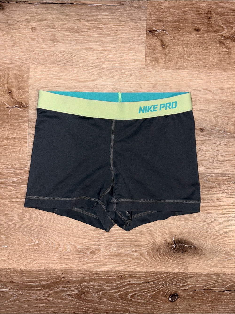 Nike Black Performance Compression Shorts with Teal Trim